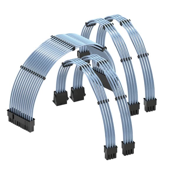 PSU延長套件 鐵氟龍 純銅鍍銀線1x24p，2x(4+4p )CPU，2x(6+2) GPU 五合一