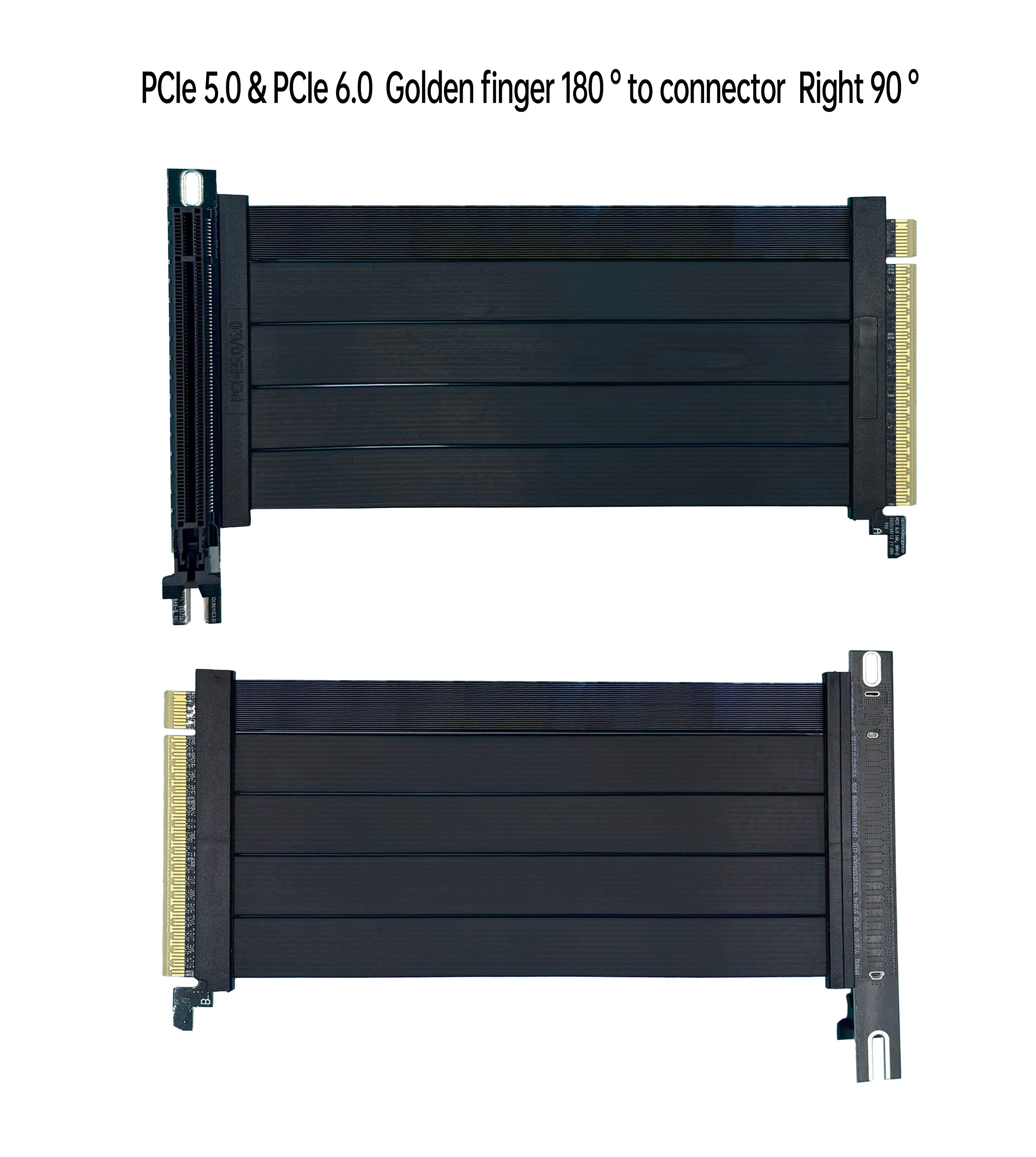 PCIe 5.0 & PCIe 6.0金手指180°对 卡扣式连接器 90°